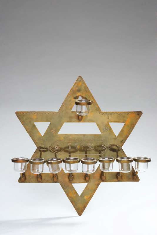 Hanukkah lamp adorned with Star of David