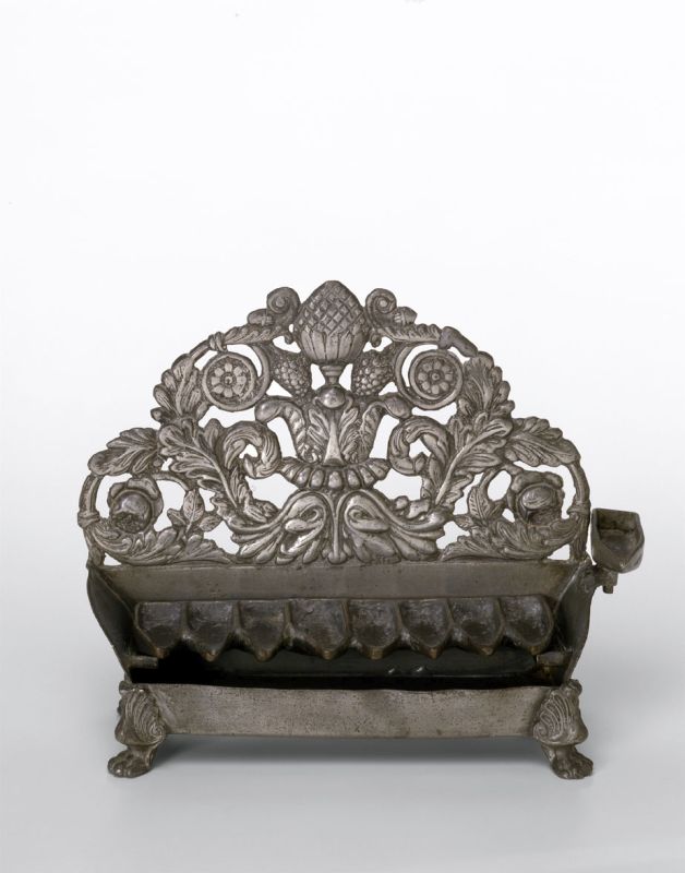 Hanukkah lamp shaped like a sofa