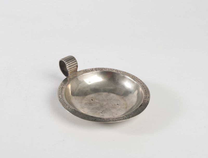 Small charity bowl of Burial and Charity Society with dedicatory inscription