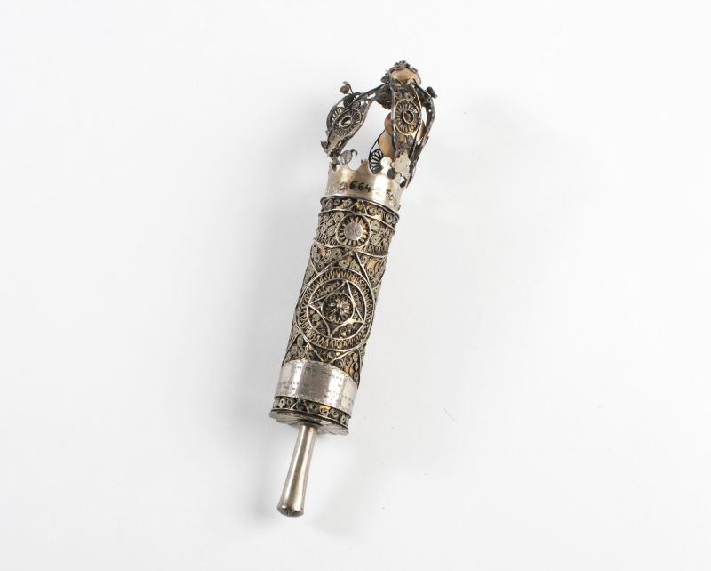 Case for Esther scroll inscribed with the name of the owner