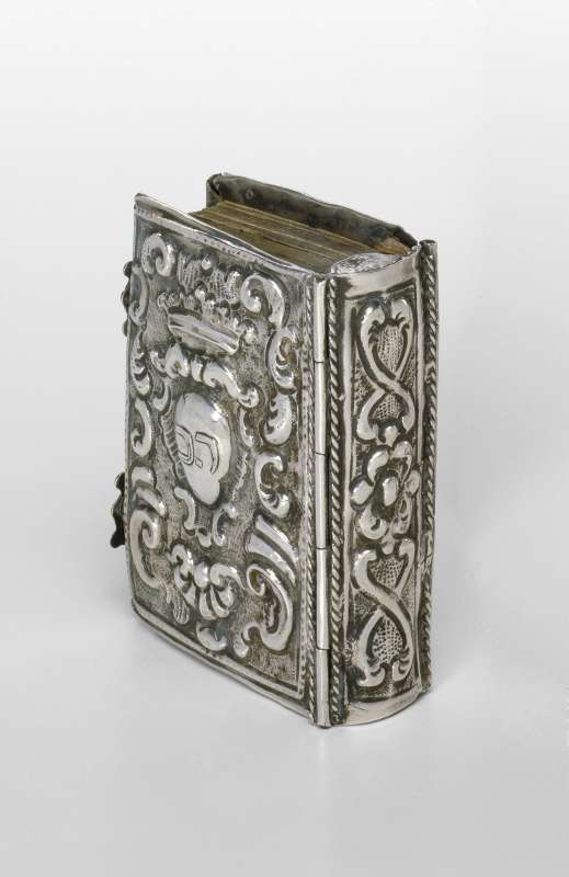 Silver book cover, probably a wedding gift