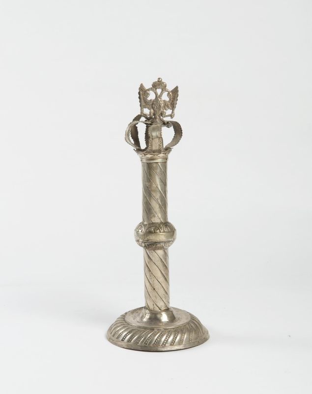 Torah finial decorated with emblem of the Austrian Empire