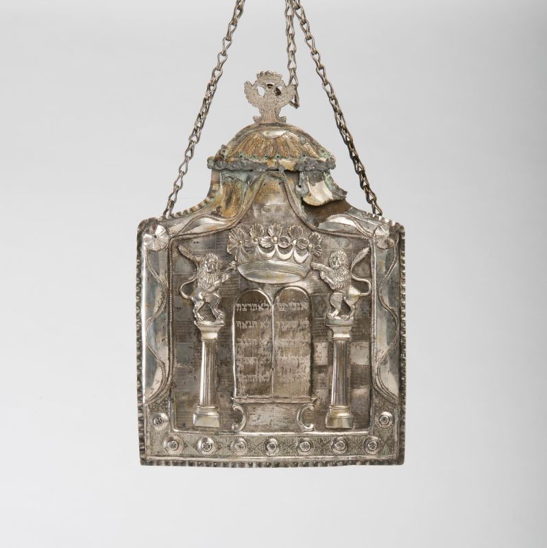 Torah shield with double-headed eagle