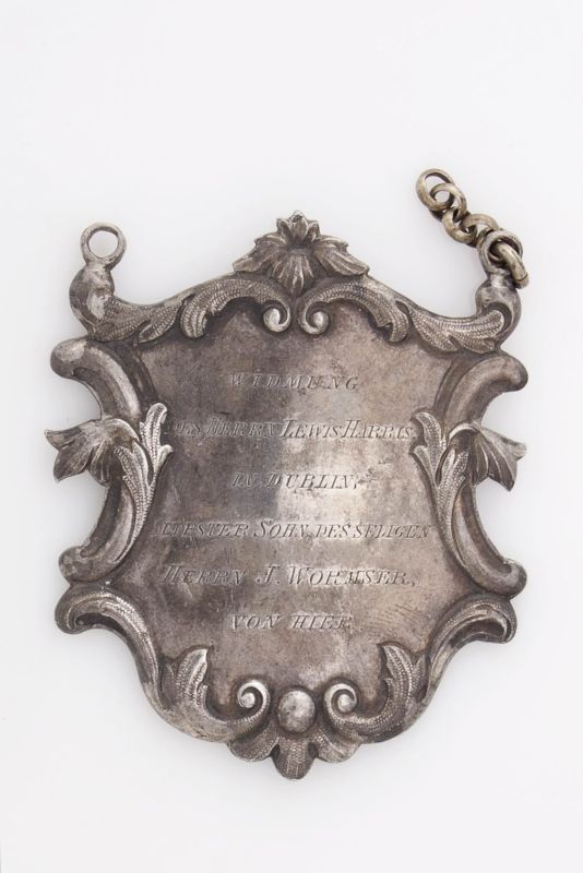 Pendant for Torah shield with dedicatory inscription