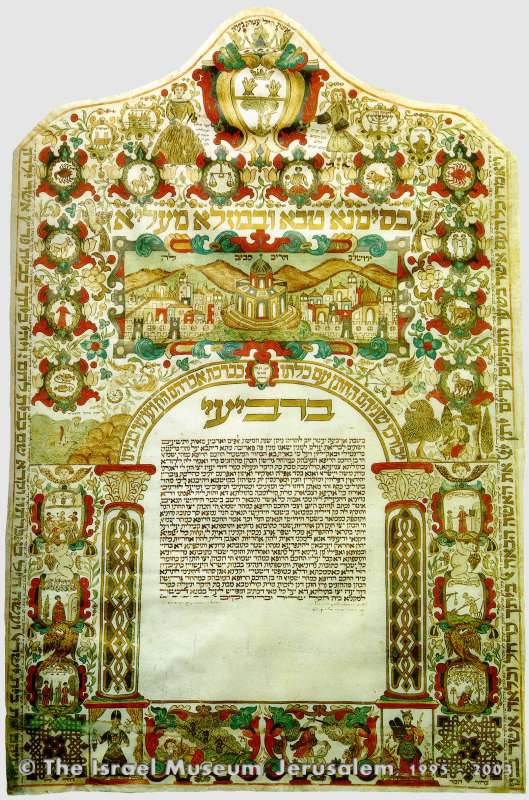 Marriage contract (<i>ketubbah</i>) with a depiction of Jerusalem