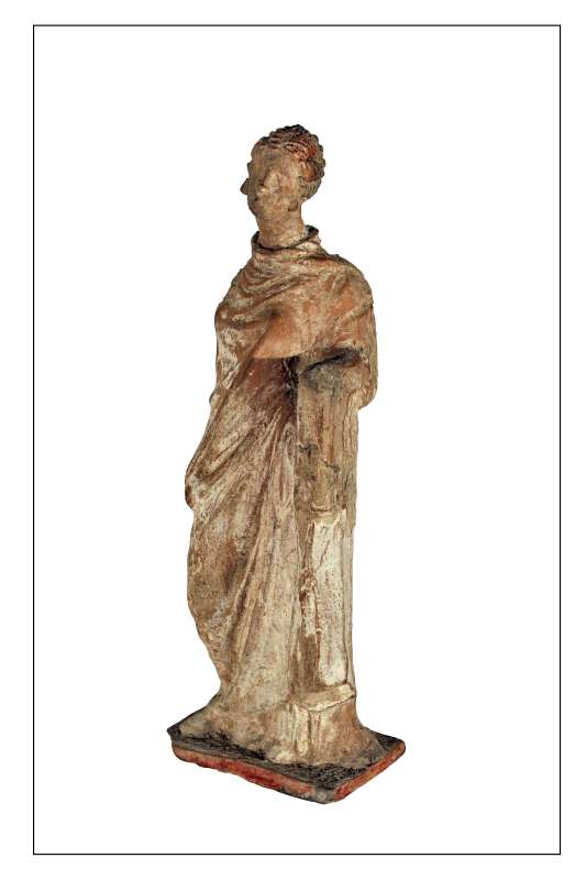 פסלון אישה אוחזת בקפלי גלימתה (הימטיון)