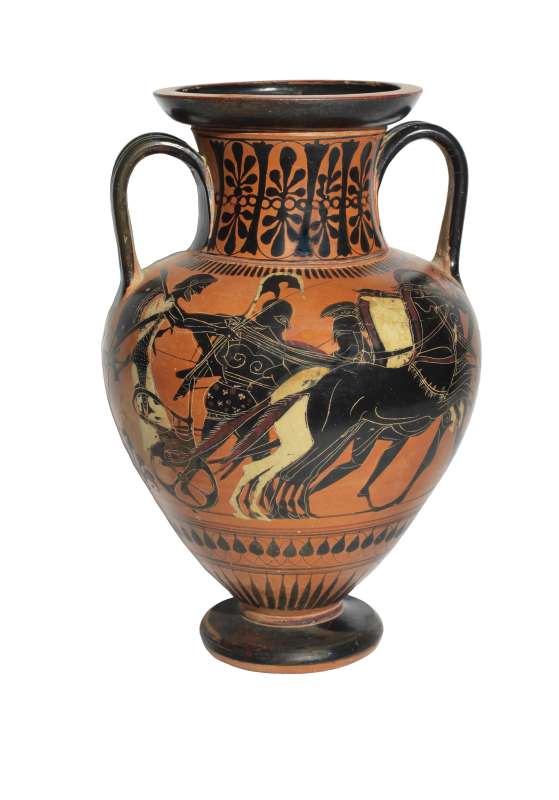 Attic black-figure neck <i>amphora</i> (vessel for storage and transport of commodities)