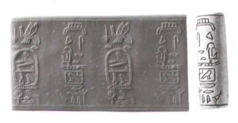 Cylinder seal bearing the throne name of King Amenemhat IV enclosed in a cartouche
