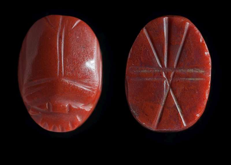 Scarab depicting a design of crossing lines