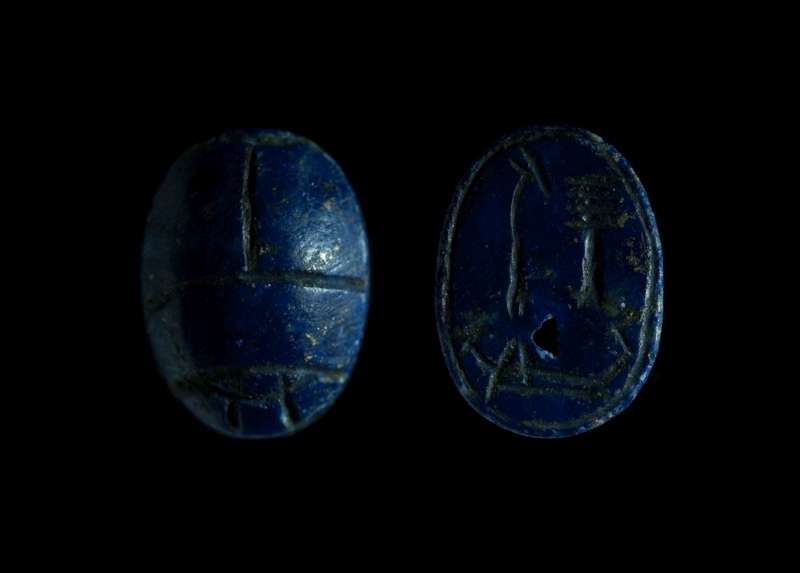 Scarab inscribed with signs probably comprising a blessing