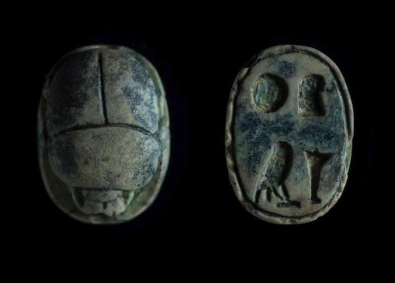 Scarab inscribed with four signs comprising an unclear blessing formula