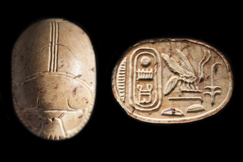 Royal-name scarab of the 4th Dynasty king Menkaure (Mycerinus) with the title 