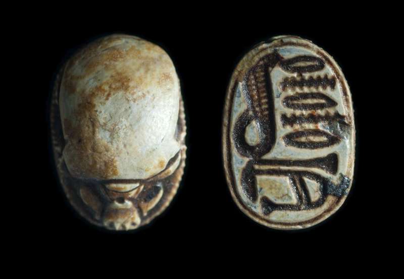 Scarab depicting a pattern of good-luck protective signs