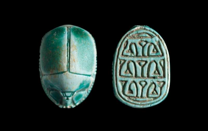 Scarab depicting an unusual pattern of papyrus plants