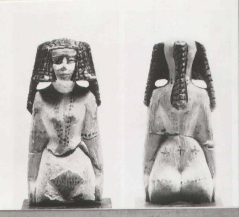 Fertility statuette, sometimes called “concubine of the dead,” with an elaborate hairstyle, tattoos, and emphasized pubic hair