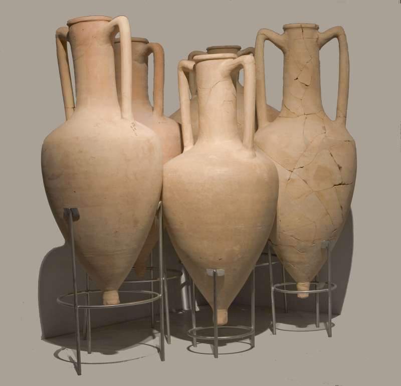 Imported wine amphorae from Rhodes, Brindisi (southern Italy), Tunisia, and Thasos