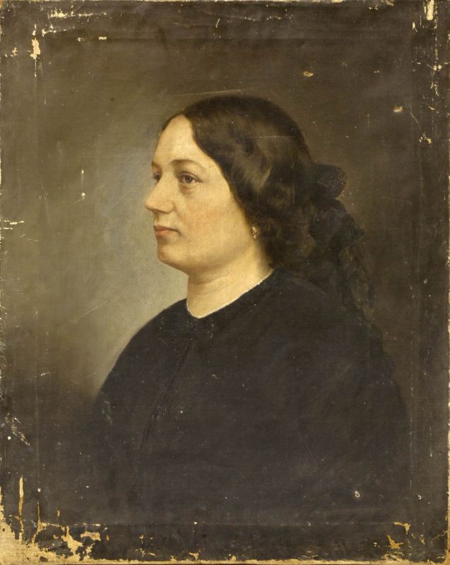 Portrait of a Woman in a Black Dress