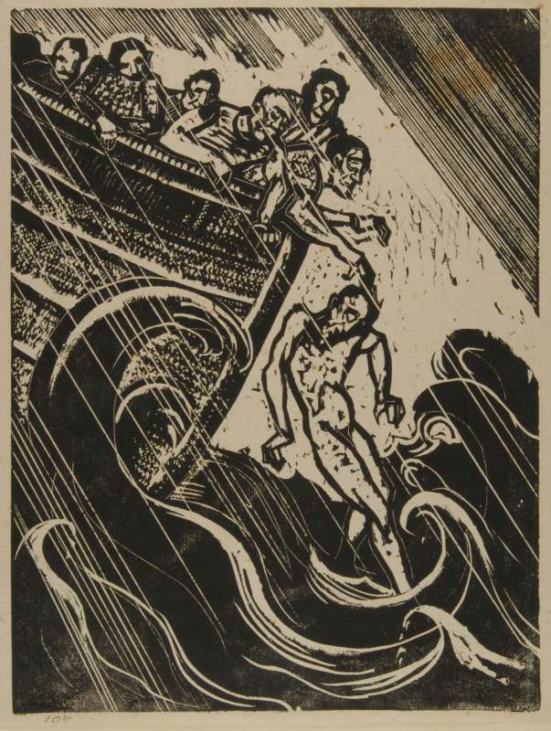 Jonah Thrown in the Sea, illustration to The Book of Jonah, Jewish Publication Society, Philadelphia, 1952