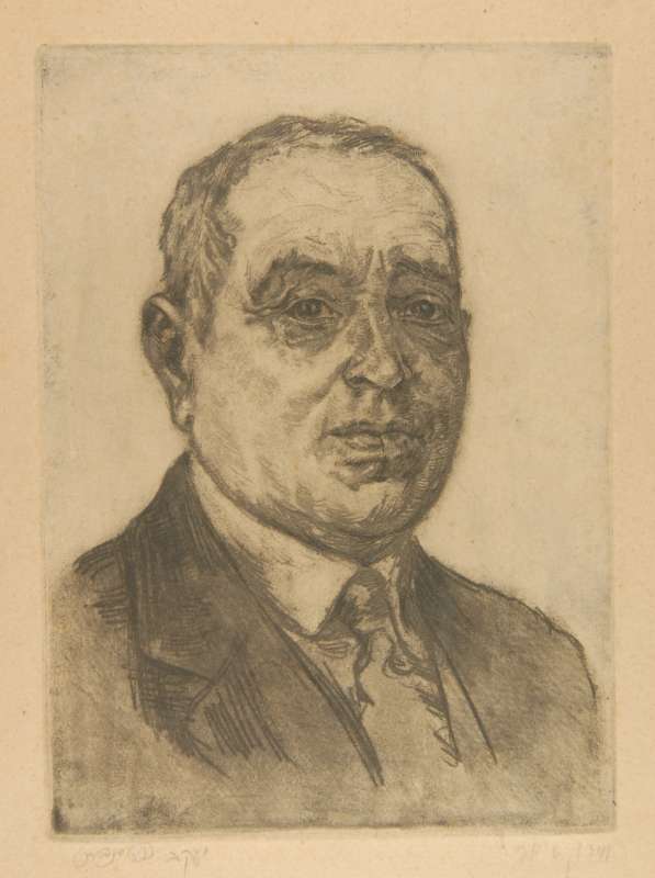 Portrait of Meir Dizengoff (drawing by Miron Sima)