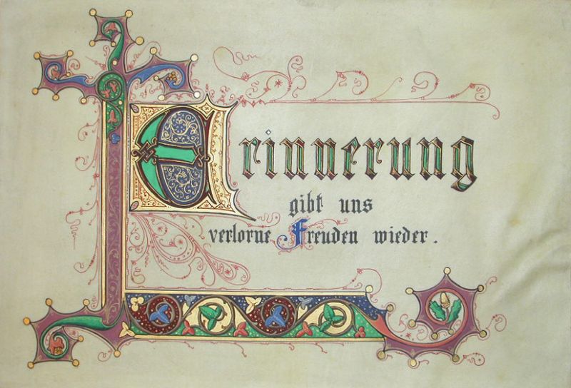 A memory album with illustrations (Erinnerung gibt uns verlorne Freuden wieder)