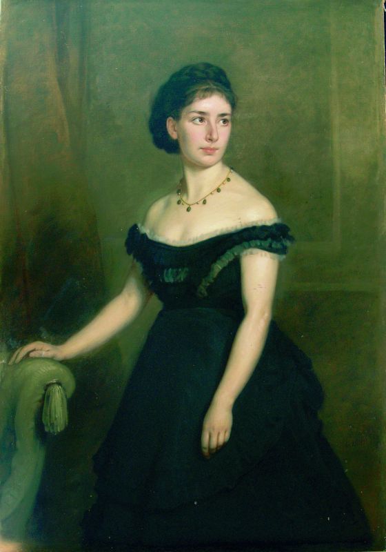 Portrait of a Young Woman in a Brown Dress