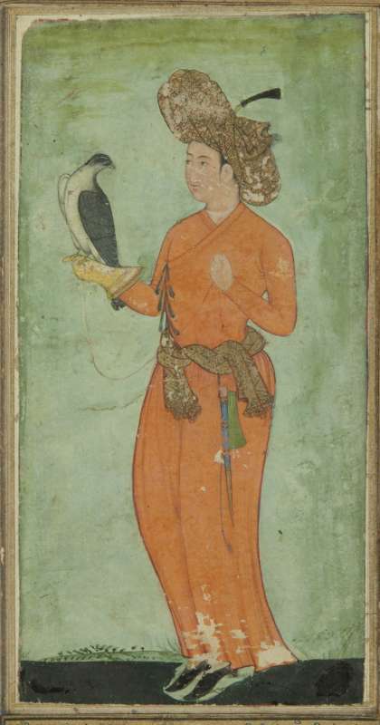 Youth holding a falcon