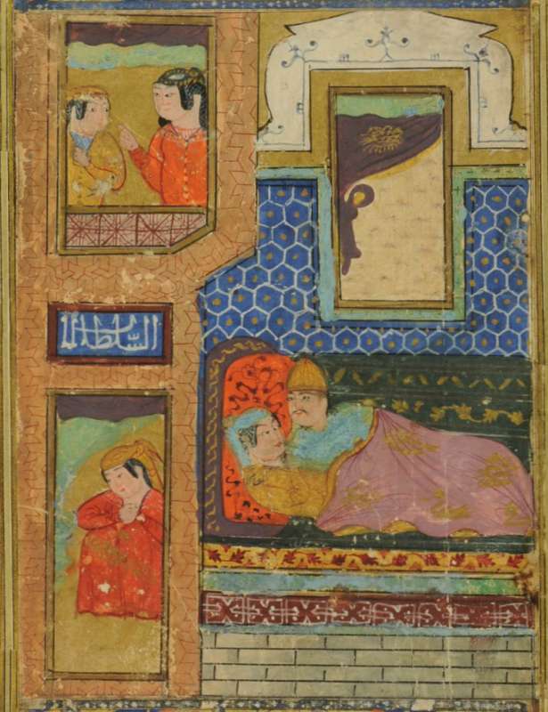 Khusraw and Shirin in bed after their marriage