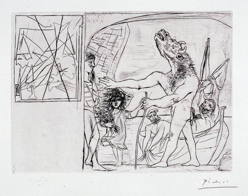 Blind Minotaur Led by a Young Girl I, from the Vollard Suite