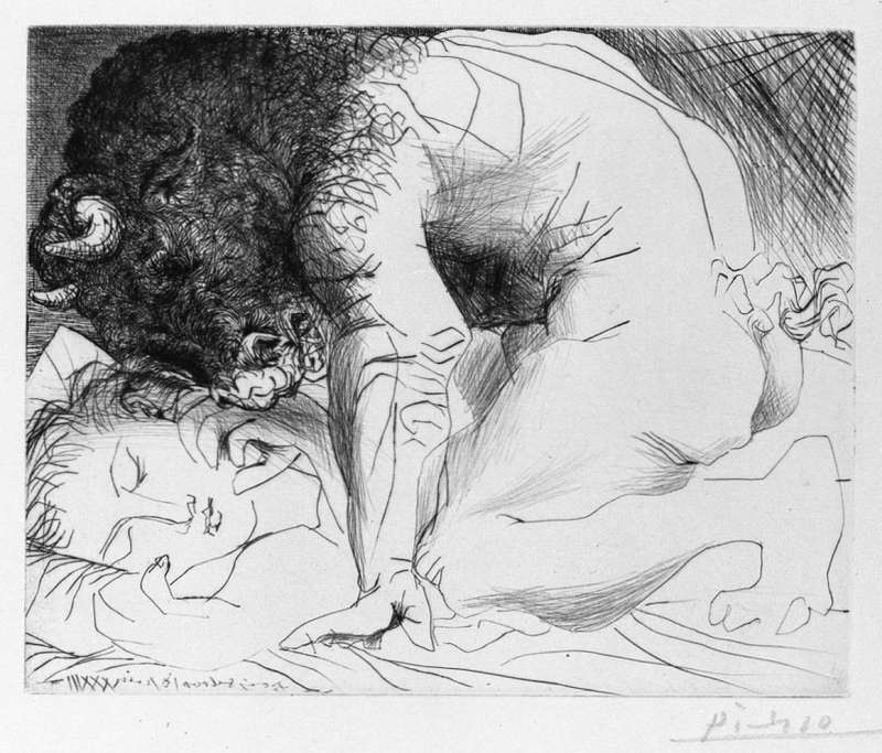 מינוטאור מלטף אישה ישנה, מן הסדרה 