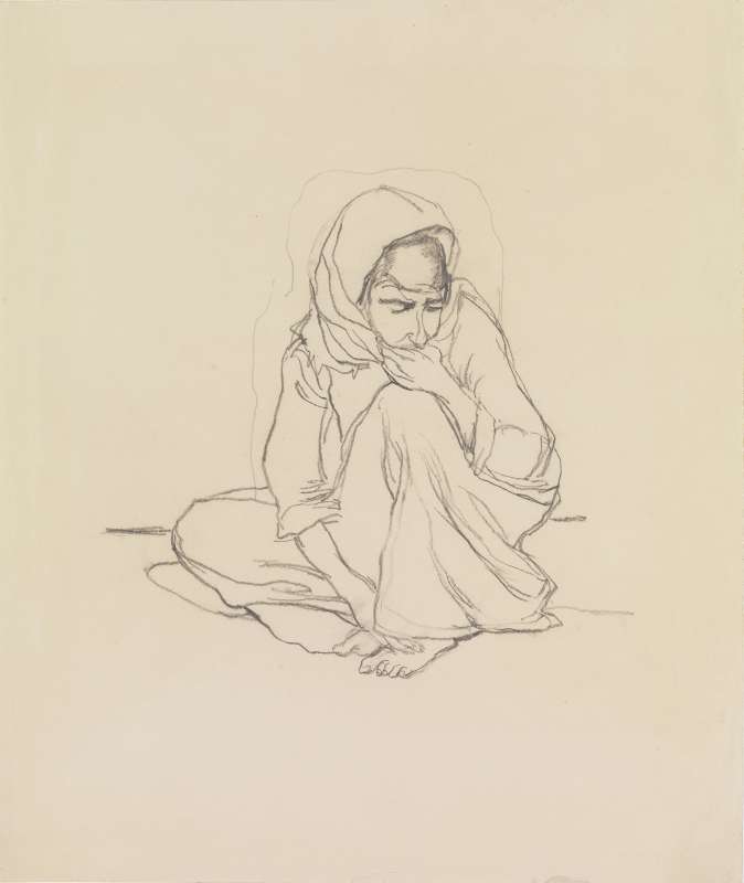 Arab Girl Seated on the Ground