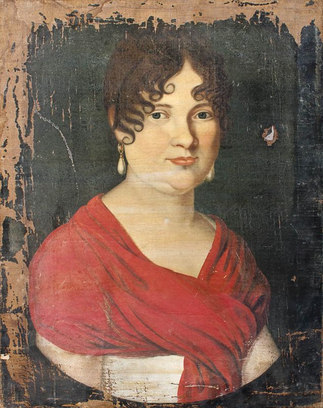 Portrait of a Woman in a Red Dress