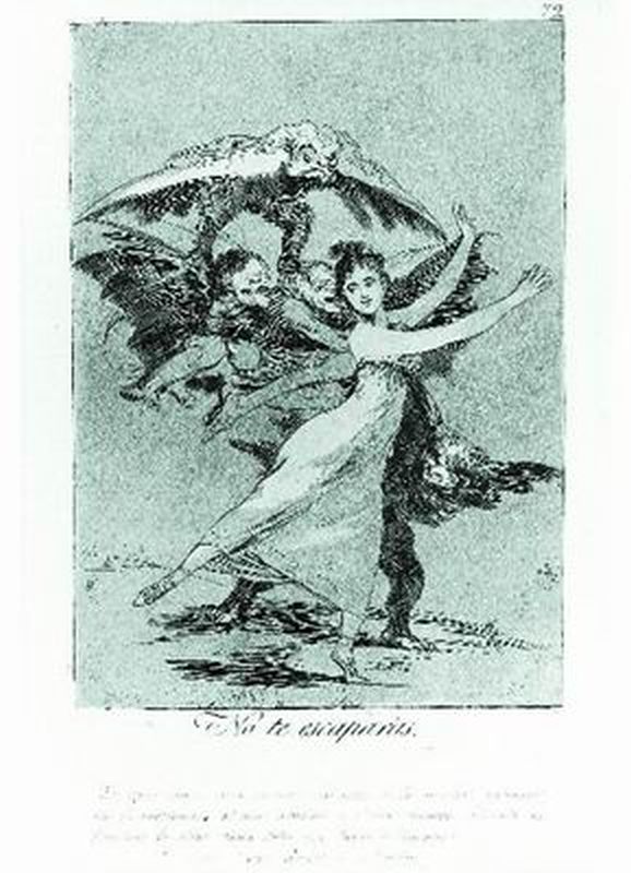 You Will Not Escape (No te escaparàs), from the series 'Los Caprichos,' pl. 72, second edition (?), ca. 1855