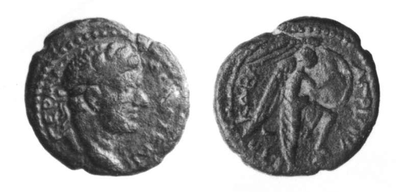 Jewish coin of Agrippa II depicting Emperor Domitian