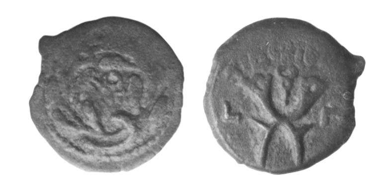 Coin of Tiberius (the procurator Valerius Gratus)
