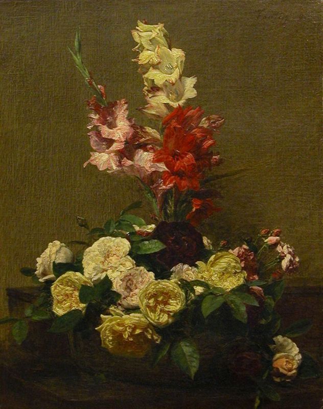 Gladioli and Roses