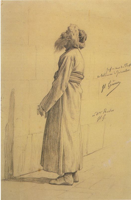 A Jew at the Wall of the Temple of Solomon in Jerusalem