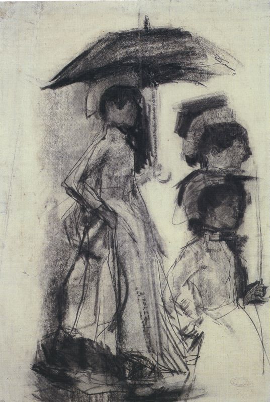 Studies of a Woman Walking holding an Umbrella