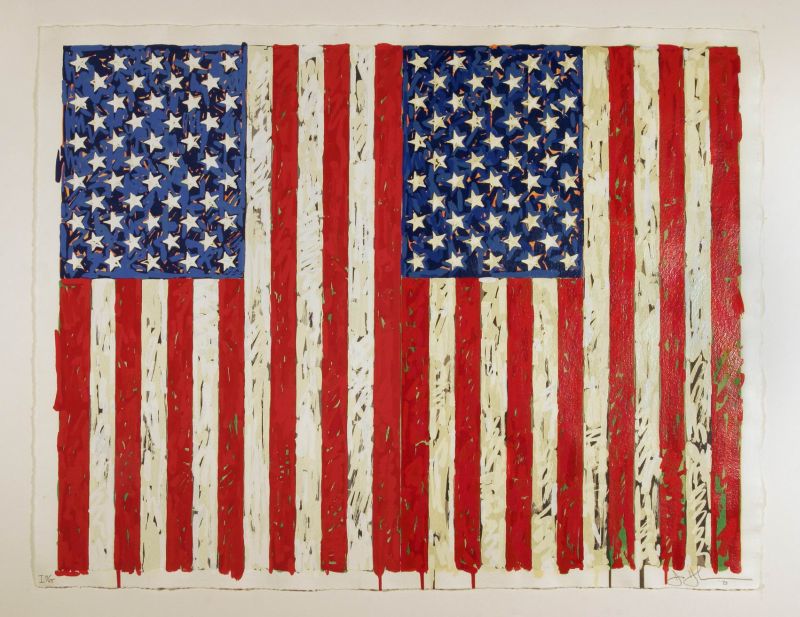 Double American Flag I