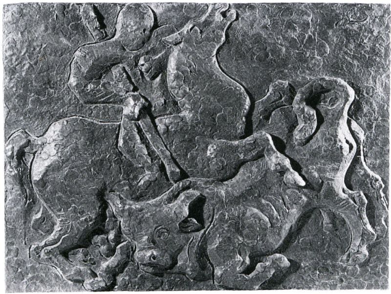 Man on Horseback Fighting Bull