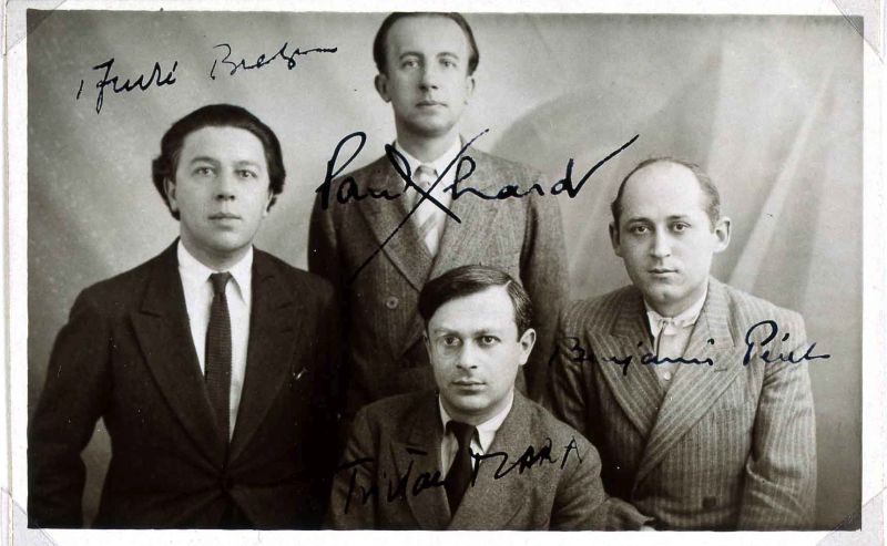 Benjamin Péret, Tristan Tzara, Paul Eluard, and André Breton